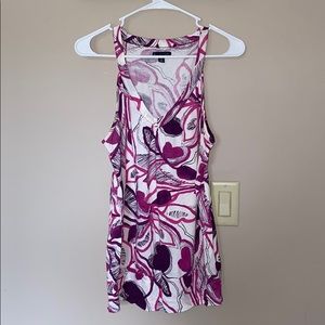 Floral pink and purple tank top